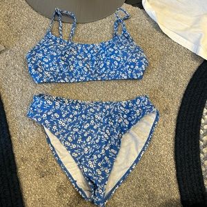 Blue floral bikini